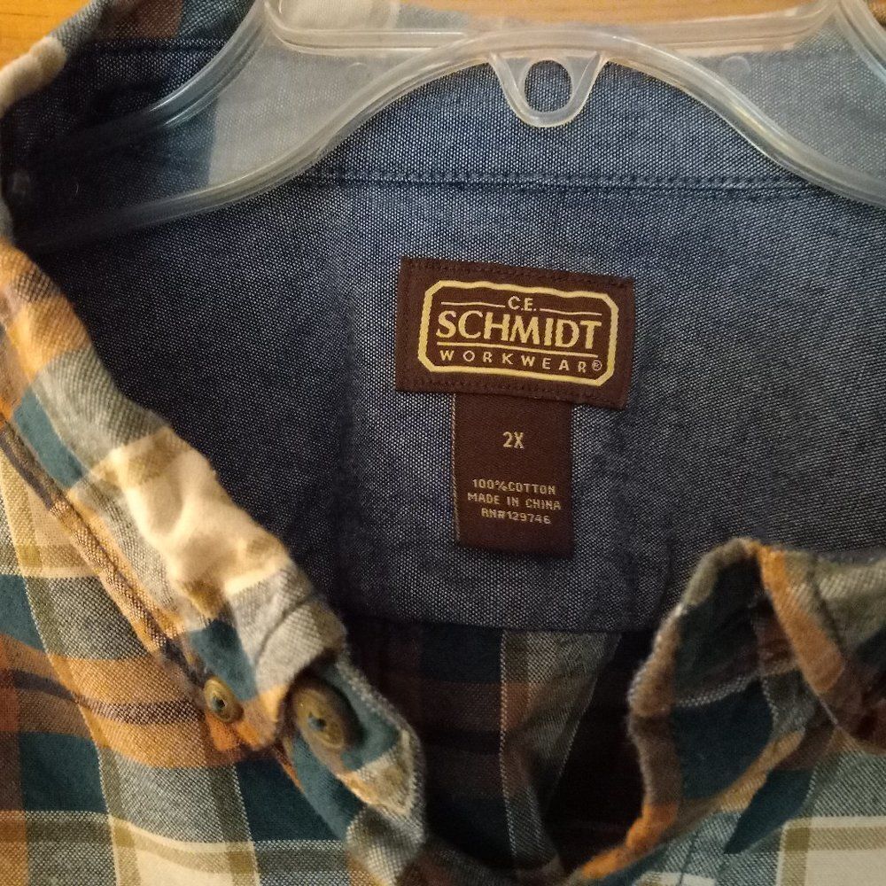 Schmidt Workwear 2X long sleeve button-down with front pocket